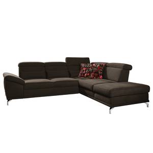 Ecksofa Tamaris II Webstoff - Webstoff Palila: Espresso - Ecke davorstehend rechts - Mit Schlaffunktion