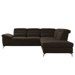 Ecksofa Tamaris II Webstoff - Webstoff Palila: Espresso - Ecke davorstehend rechts - Mit Schlaffunktion