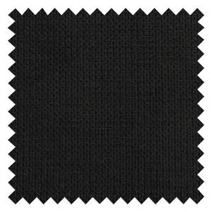 Canapé d’angle Odenas Tissu - Tissu Palila: Noir - Méridienne courte à droite (vue de face) - Sans fonction couchage