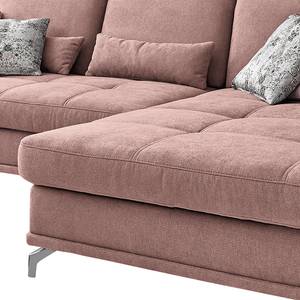 Ecksofa Odenas Webstoff - Webstoff Palila: Mauve - Longchair davorstehend rechts - Mit Schlaffunktion