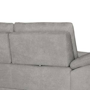 Canapé d’angle Odenas Tissu - Tissu Palila: Granite - Méridienne courte à droite (vue de face) - Sans fonction couchage