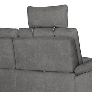 Canapé d’angle Odenas Tissu - Tissu Palila: Fango - Méridienne courte à droite (vue de face) - Avec fonction couchage