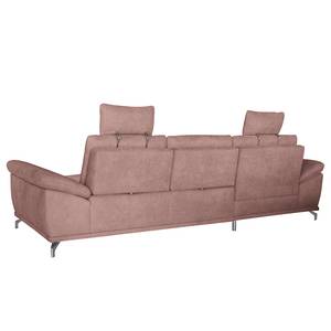 Ecksofa Odenas Webstoff - Webstoff Palila: Mauve - Longchair davorstehend links - Mit Schlaffunktion