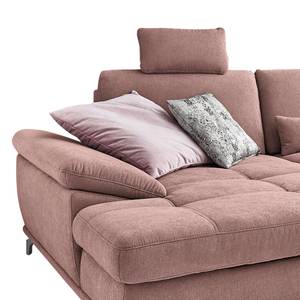 Ecksofa Odenas Webstoff - Webstoff Palila: Mauve - Longchair davorstehend links - Mit Schlaffunktion