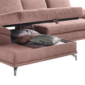 Ecksofa Odenas Webstoff - Webstoff Palila: Mauve - Longchair davorstehend links - Mit Schlaffunktion