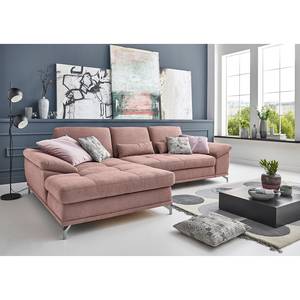 Ecksofa Odenas Webstoff - Webstoff Palila: Mauve - Longchair davorstehend links - Ohne Schlaffunktion