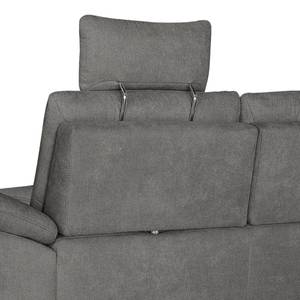 Canapé d’angle Odenas Tissu - Tissu Palila: Fango - Méridienne courte à gauche (vue de face) - Avec fonction couchage