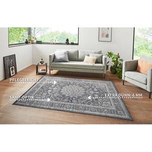 Tapis Orient Täbris Tissu mélangé - Gris foncé / Argenté