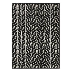 Laagpolig vloerkleed Montbron polypropeen - Zwart - 80 x 150 cm