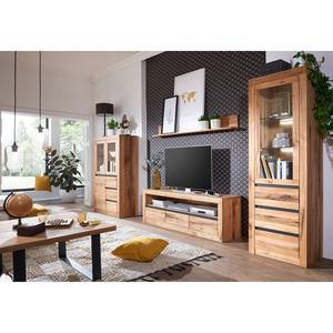 Tv-meubel Gerville II massief wild eikenhout/metaal - wild eikenhout/antracietkleurig