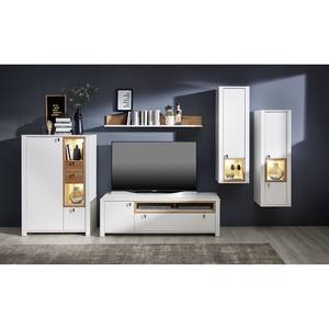 Highboard Cordelle I incl. verlichting - mat wit/wild beukenhout