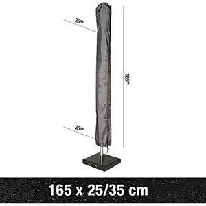 Housse pour parasols droits Gris - Matière plastique - 35 x 165 x 35 cm