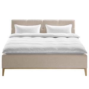 Letto imbottito Kaarina Tessuto strutturato Ronya: grigio - 140 x 200cm - Senza portaoggetti interno