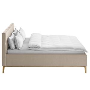 Letto imbottito Kaarina Tessuto strutturato Ronya: grigio - 140 x 200cm - Senza portaoggetti interno