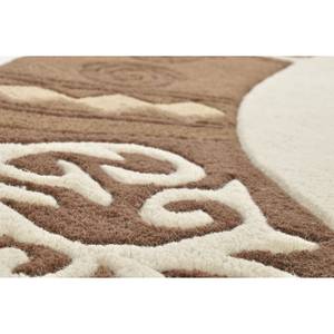 Tapis en laine Ambadi 100 % laine vierge - Beige - 160 x 230 cm