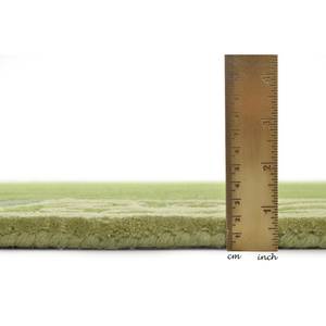 Wollen vloerkleed Ambadi 100% scheerwol - Groen - 70 x 140 cm
