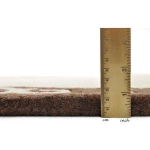 Laagpolig vloerkleed Ambadi Rund scheerwol - Beige - Diameter: 150 cm