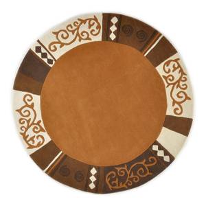 Tapis Ambadi Rond Laine vierge - Marron - Diamètre : 150 cm