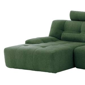 Canapé d’angle Valleres Tissu - Tissu Nila: Vert - Méridienne courte à gauche (vue de face) - Sans repose-pieds