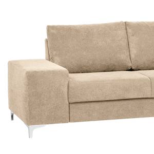 Ecksofa Lescun Webstoff - Webstoff Koza: Creme - Ottomane davorstehend rechts