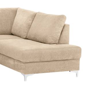 Ecksofa Lescun Webstoff - Webstoff Koza: Creme - Ottomane davorstehend rechts