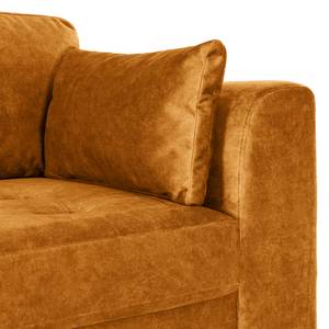 Ecksofa GAILLON mit Longchair Microfaser Cori: Safran - Longchair davorstehend links