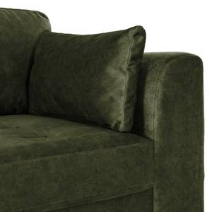 Hoekbank GAILLON met chaise longue Microvezel Cori: Donkergroen - Longchair vooraanzicht links