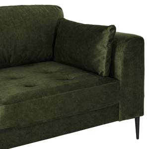 Hoekbank GAILLON met chaise longue Microvezel Cori: Donkergroen - Longchair vooraanzicht links