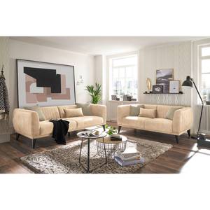 Schlafsofa Gorron Webstoff / Microfaser - Microfaser Salvo: Creme