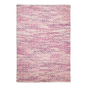 Wollteppich Smooth Comfort Diamond Schurwolle / Baumwolle - Pink - 160 x 230 cm