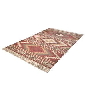 Tapis Vintage Kelim Laine / Coton - Rouge