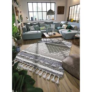 Tapis Vintage Funky Nate Laine / Coton - Naturel / Multicolore - 65 x 135 cm