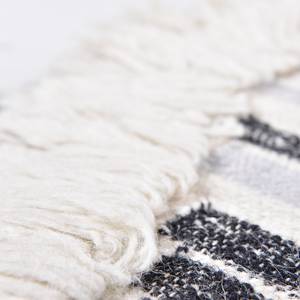 Wollteppich Vintage Cozy Wolle / Baumwolle - Schwarz / Weiß - 65 x 135 cm