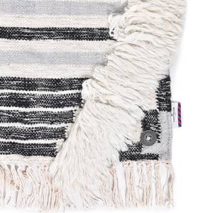 Wollen vloerkleed Vintage Cozy wol/katoen - zwart/wit - 65 x 135 cm