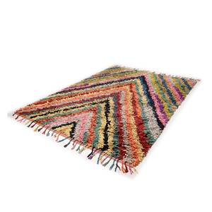 Tapis Vintage Vivid Stripes Laine / Coton - Multicolore - 140 x 200 cm