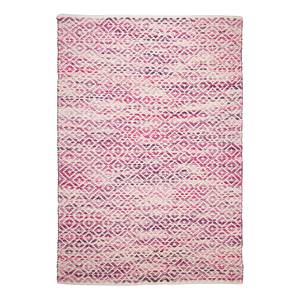 Wollteppich Smooth Comfort Diamond Schurwolle / Baumwolle - Pink - 140 x 200 cm