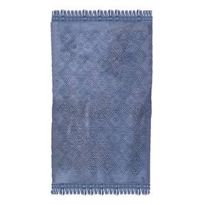Tapis de bain Vintage coton - Bleu - 70 x 120 cm