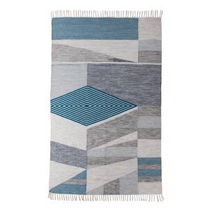 Tapis Vintage Modern Laine / Coton - Turquoise / Multicolore