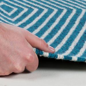 Tapis Vintage Modern Laine / Coton - Turquoise / Multicolore