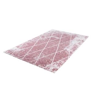 Laagpolig vloerkleed Fine Lines textielmix - Roze - 80 x 150 cm