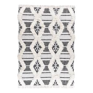 Tapis Vintage Cozy Laine / Coton - Noir / Blanc - 160 x 230 cm