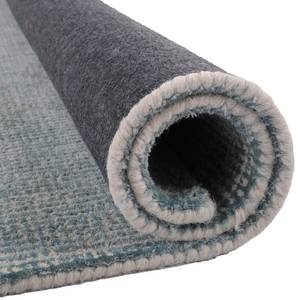 Wollen vloerkleed Groove I textielmix - Turquoise - 65 x 135 cm