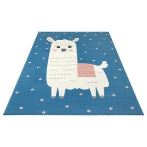 Kindervloerkleed Lama Monty polypropeen - Hemelsblauw - 80 x 150 cm