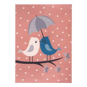 Kindervloerkleed Love Birds polypropeen - Roze - 160 x 220 cm