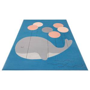 Tapis enfant Whale Buddy Polypropylène - Bleu ciel - 80 x 150 cm