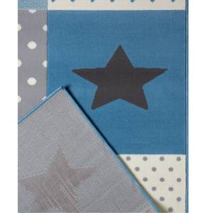 Kinderteppich Pretty Patchwork Polypropylen - Hellblau - 160 x 220 cm