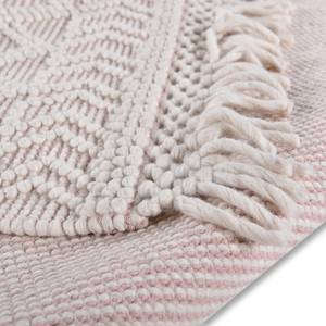 Wollen vloerkleed Colored Macrame Three wol/katoen - natuurlijk roze - 65 x 135 cm