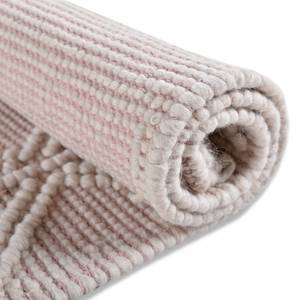 Wollen vloerkleed Colored Macrame Three wol/katoen - natuurlijk roze - 65 x 135 cm