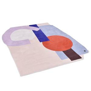 Laagpolig vloerkleed Shapes Nine kunstvezels - meerdere kleuren - 153 x 188 cm