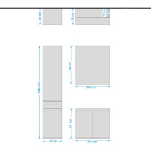 Set mobili da bagno Romslo III (3) Effetto rovere nodato / Grigio